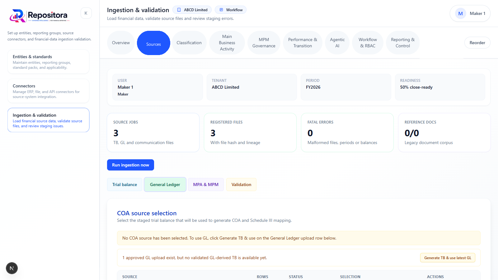 Data ingestion and validation workflow